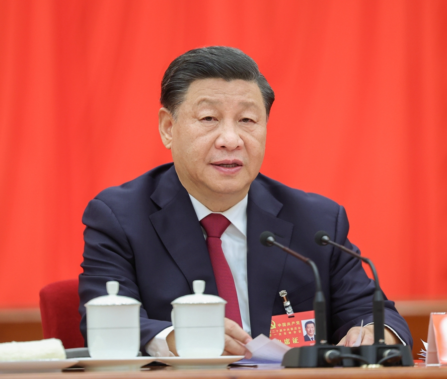 10月23日，中国共产党第二十届中央委员会第一次全体会议在北京人民大会堂举行。习近平同志主持会议并在当选中共中央委员会总书记后作重要讲话。